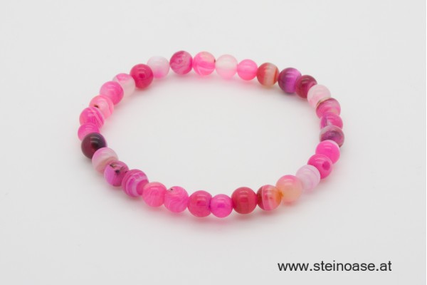 Armband Achat pink 6mm 